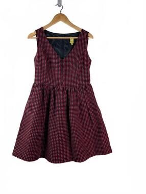 QMack Black and Red Polka Dot Fit and Flare Dress Size 6